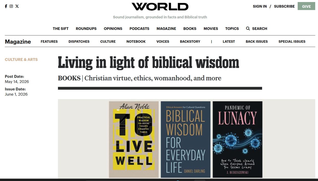 Living in light of biblical Wisdom